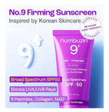 Numbuzin No.9 NAD+ 9 Peptides Super Defence Sunscreen SPF50 50ml