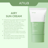 <RED> ANUA Airy Sun Cream 50ml / 1.69 fl. oz.