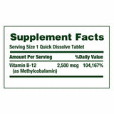 Nature's Bounty Vitamin B-12 2500 mcg, 300 Quick Dissolve Tablets Exp. 01/2026