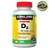 Kirkland Signature Extra Strength D3 50 mcg., 600 Softgels Exp. 06/24