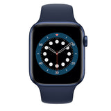 Apple Watch Series 6 GPS 44mm Blue Aluminum Smartwatch - Deep Navy Sport Band