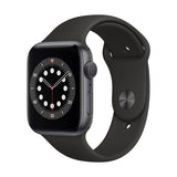 Apple Watch Series 6 GPS 44mm Space Gray Aluminum Smartwatch - Black Sport Band