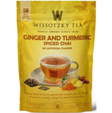 Wissotzky Tea GINGER & TURMERIC SPICED CHAI 50 Silky Pyramid Tea Bags Exp 11/24